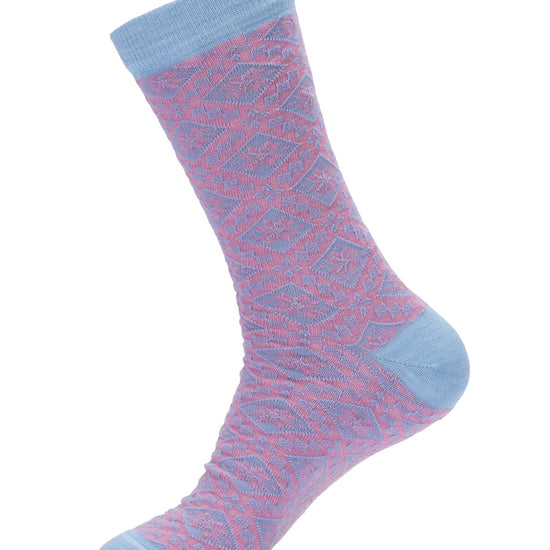 Calcetines Dale Of Norway BJORØY azul claro y rosa orquídea L - PeakStyle