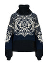 Dale Of Norway BLOMDALEN FEM SWEATER Blue Off-white Black XL - PeakStyle