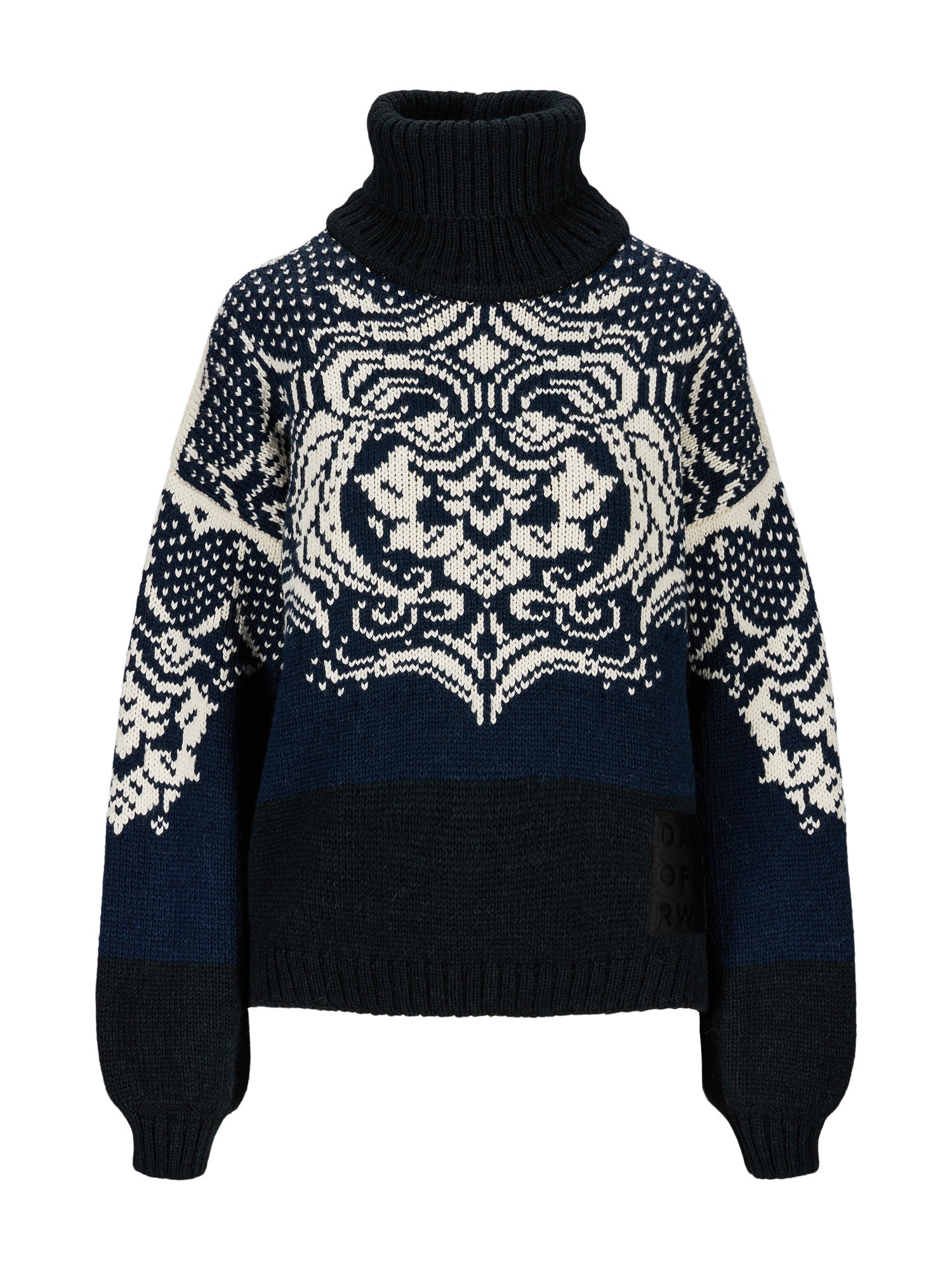 Dale Of Norway BLOMDALEN FEM SWEATER Blue Off-white Black XL - PeakStyle
