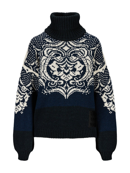 Dale Of Norway BLOMDALEN FEM SWEATER Bleu Blanc cassé Noir XL - PeakStyle