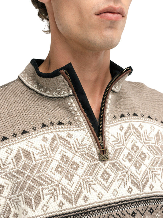 Dale of Norway BLYFJELL Mountainstone Homme - Offwhite - Café - Vue détaillée du col
