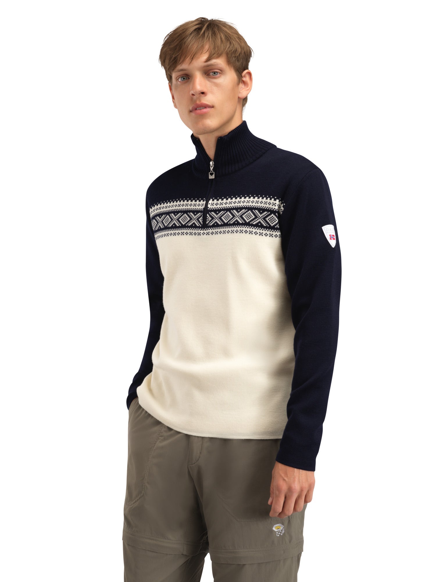 Dale Of Norway M DALESTØLEN MASC SWEATER Off-white Navy 3XL - PeakStyle