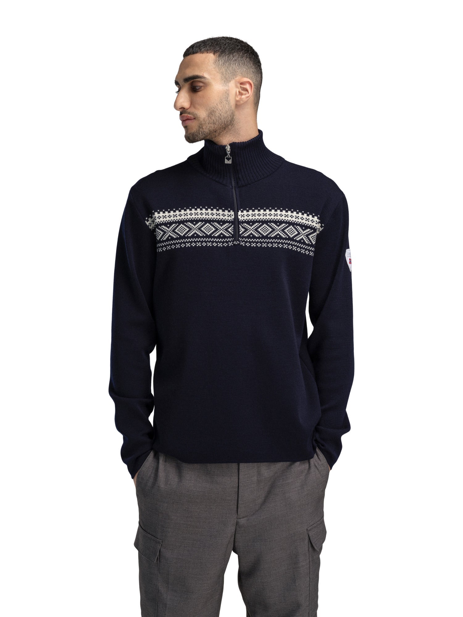 Dale Of Norway M DALESTØLEN MASC SWEATER Navy Off-white 3XL - PeakStyle