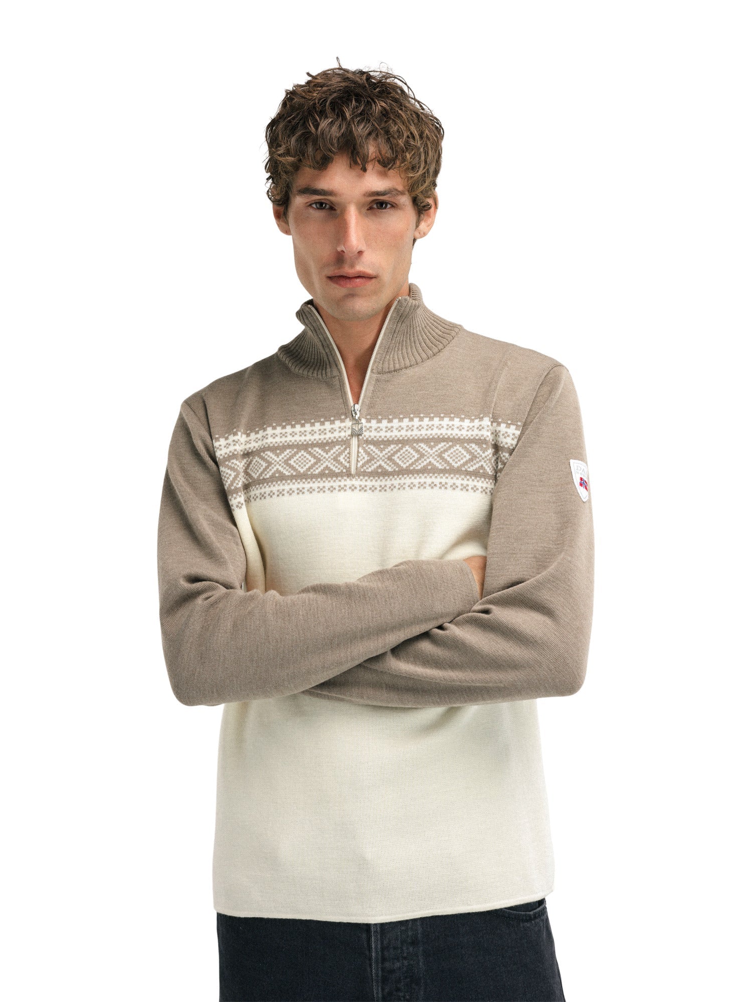 Dale Of Norway M DALESTØLEN MASC SWEATER Mountainstone Off-white S - PeakStyle