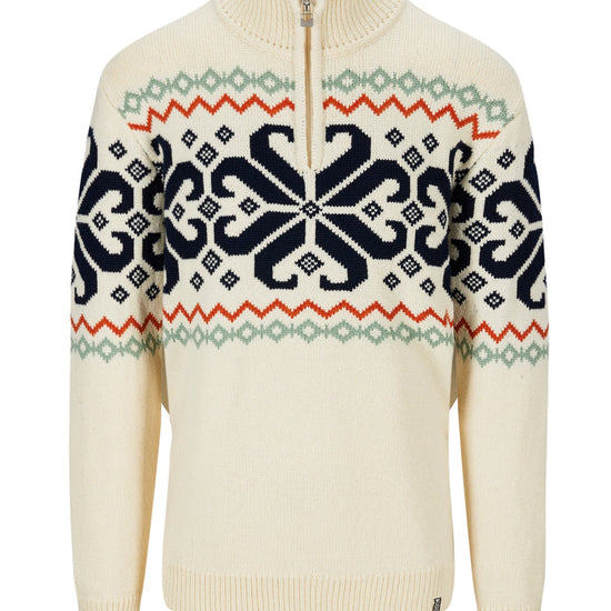 Dale Of Norway M FALKEBERG MASC SWEATER Blanc cassé Noir Vert Orange XL - PeakStyle