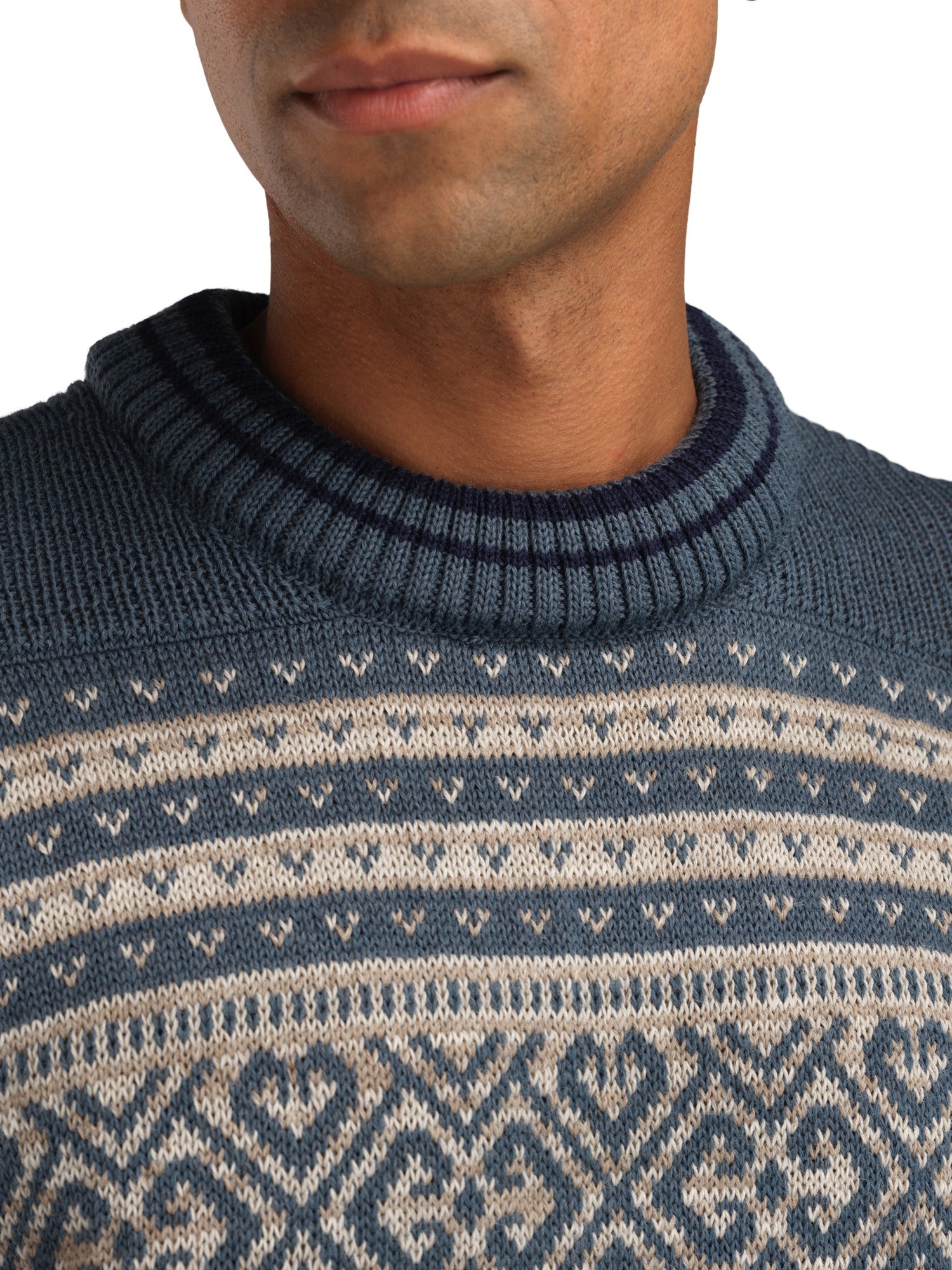 Dale Of Norway M RAMBERG MASC SWEATER Steel Navy Mountainstone Sand XXL - PeakStyle