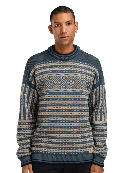 Dale Of Norway M RAMBERG MASC SWEATER Steel Marine Montainstone Sand XXL - PeakStyle