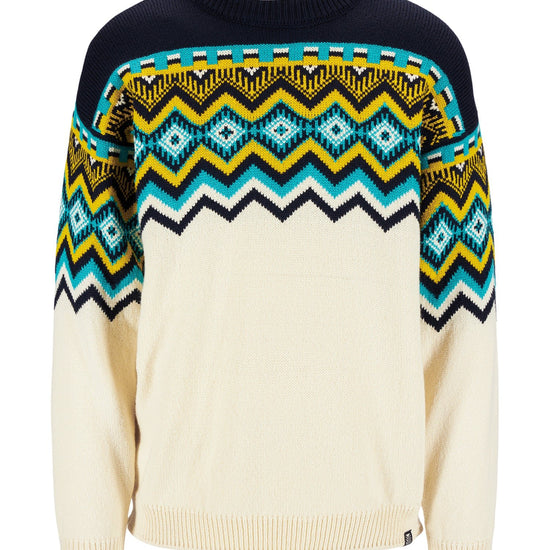 Dale Of Norway M RANDABERG MASC SWEATER Blanco roto Azul marino Pavo real M - PeakStyle