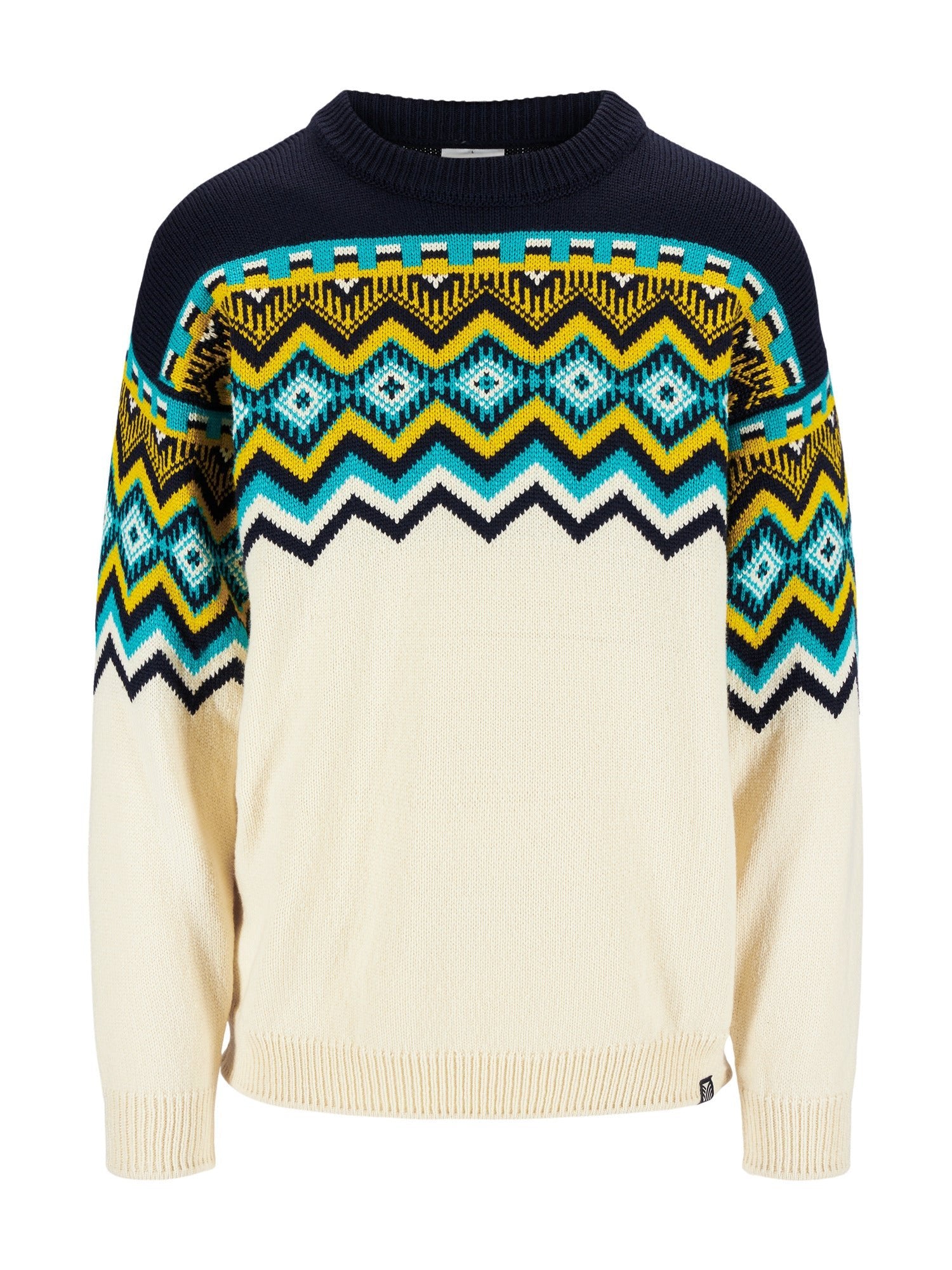Dale Of Norway M RANDABERG MASC SWEATER Blanco roto Azul marino Pavo real M - PeakStyle
