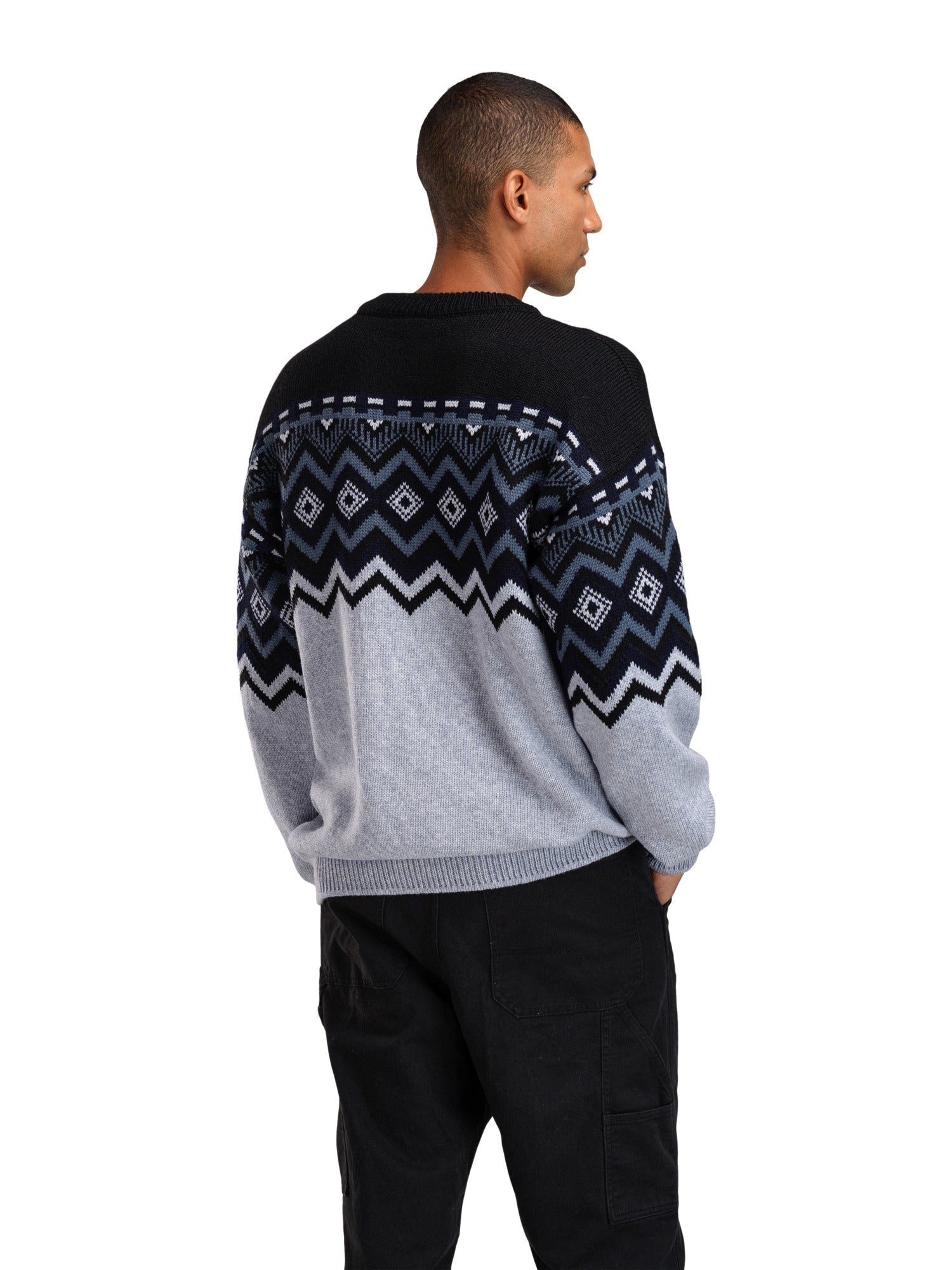 Dale Of Norway M RANDABERG MASC SWEATER Azul claro Mel. Negro acero XXL - PeakStyle