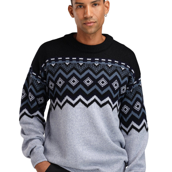 Dale Of Norway M RANDABERG MASC SWEATER Azul claro Mel. Negro acero XXL - PeakStyle