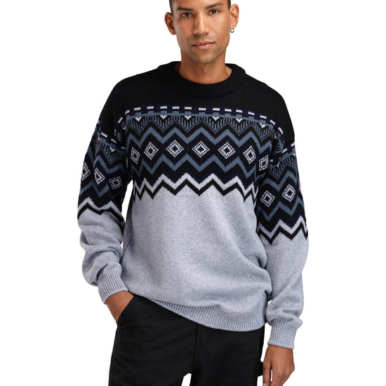 Dale Of Norway M RANDABERG MASC SWEATER Azul claro Mel. Negro acero XXL - PeakStyle