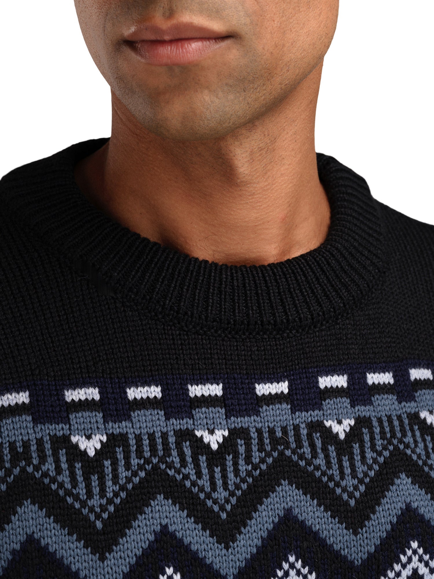 Dale Of Norway M RANDABERG MASC SWEATER Azul claro Mel. Negro acero XXL - PeakStyle