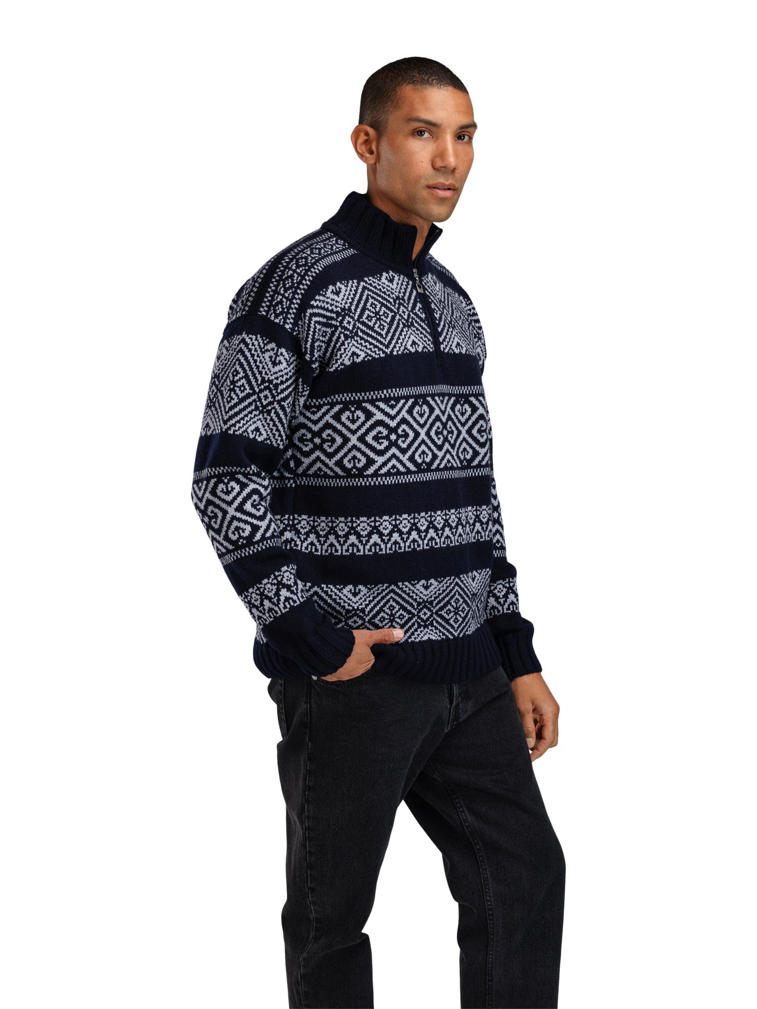 Dale Of Norway M RASLETIND MASC SWEATER Bleu marine  Bleu clair mélangé XXL - PeakStyle