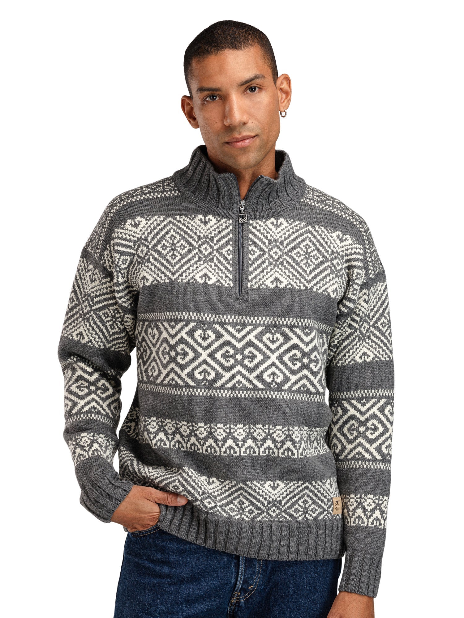 Dale Of Norway M RASLETIND MASC SWEATER Darkcharcoal Offwhite XXL - PeakStyle