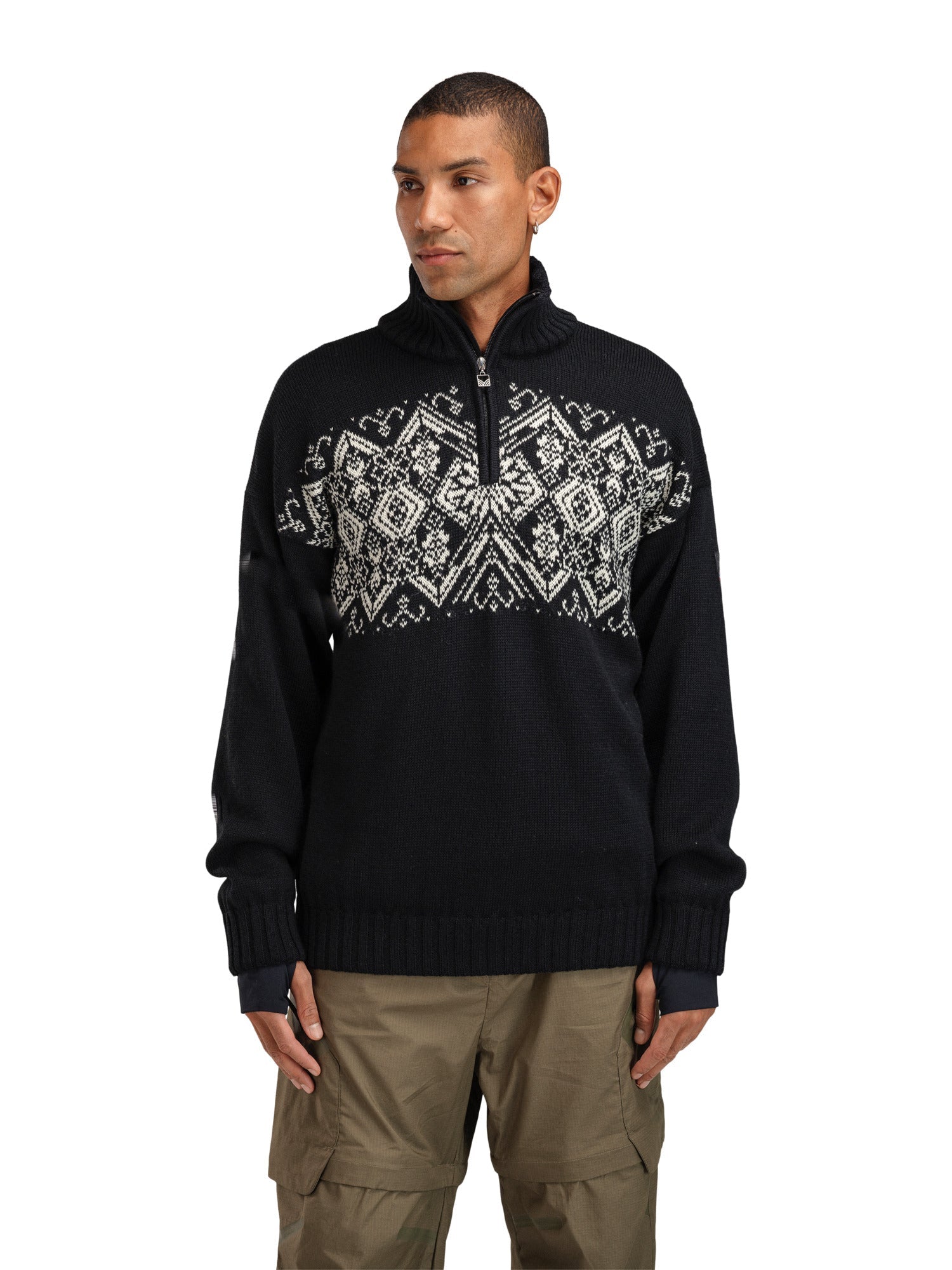 Dale Of Norway M ROSET MASC. WP SWEATER Nero Bianco sporco 3XL - PeakStyle