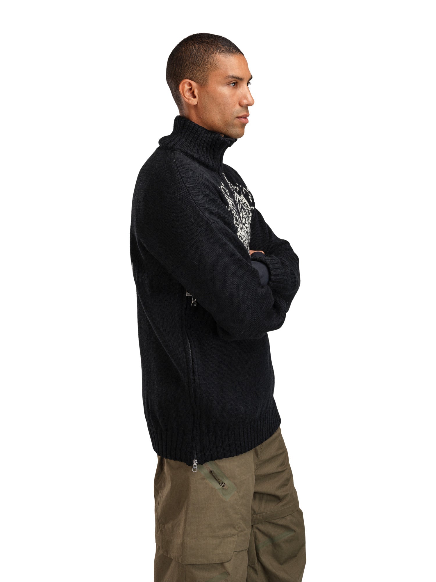 Dale Of Norway M ROSET MASC. WP SWEATER Nero Bianco sporco 3XL - PeakStyle