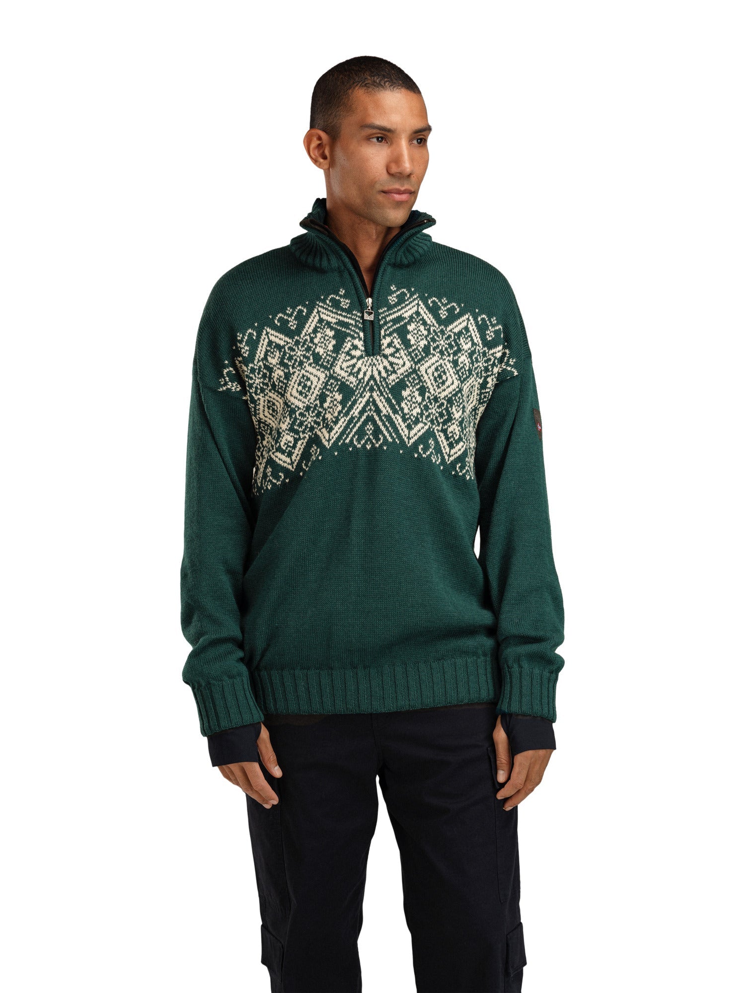 Dale Of Norway M ROSET MASC. WP SWEATER Verde pino Bianco sporco M - PeakStyle