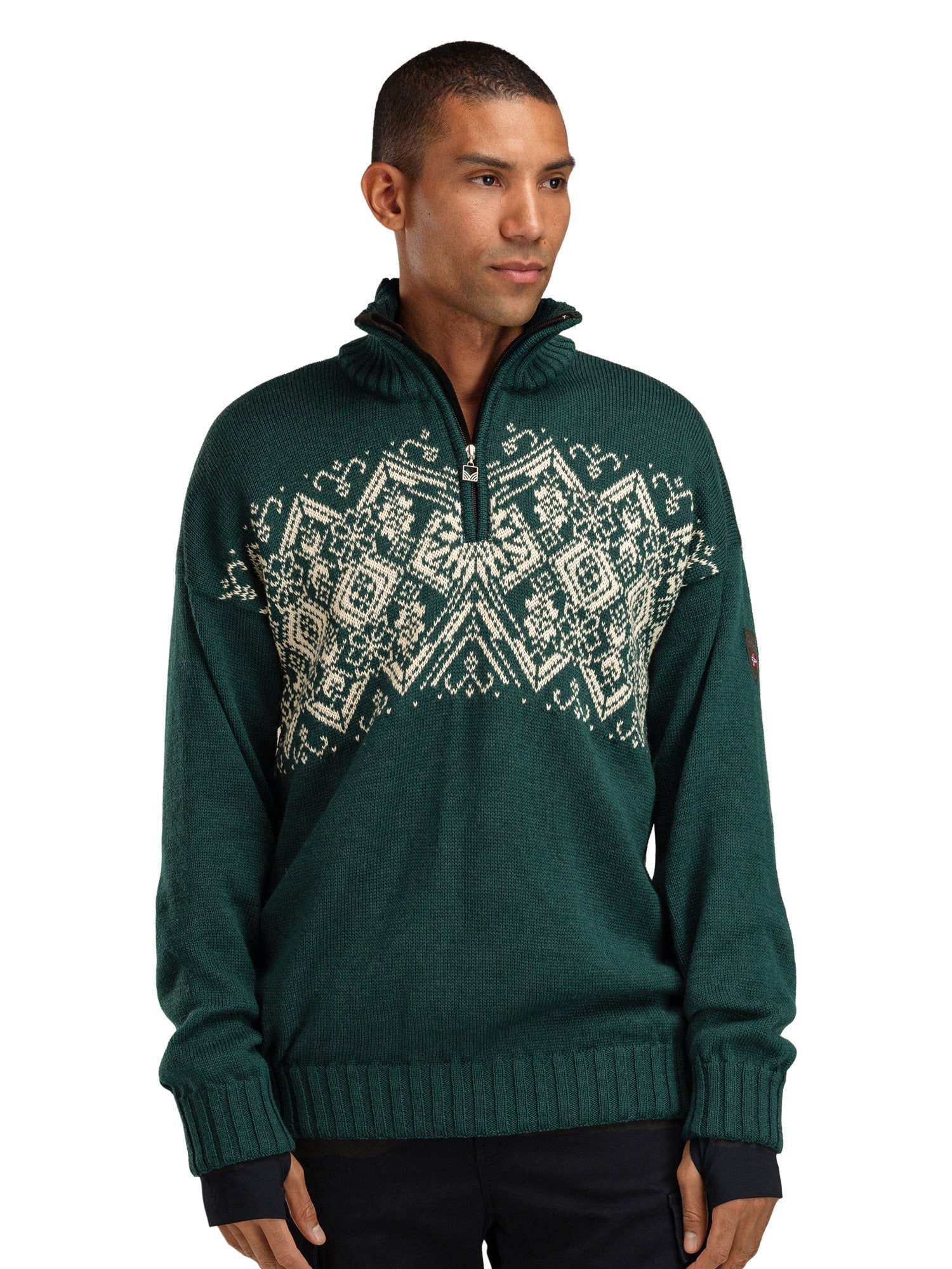 Dale Of Norway M ROSET MASC. WP SWEATER Verde pino Bianco sporco M - PeakStyle