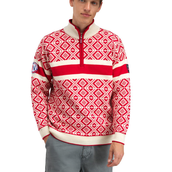 Jersey Dale Of Norway M TEAM NORWAY CORTINA MASC SWEATER Raspberry Offwhite 3XL - PeakStyle
