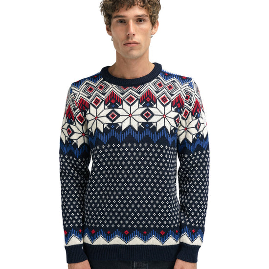 Dale Of Norway M VEGARD MASCULINE SWEATER Navy OffWhite Ultramarine Rasb L - PeakStyle