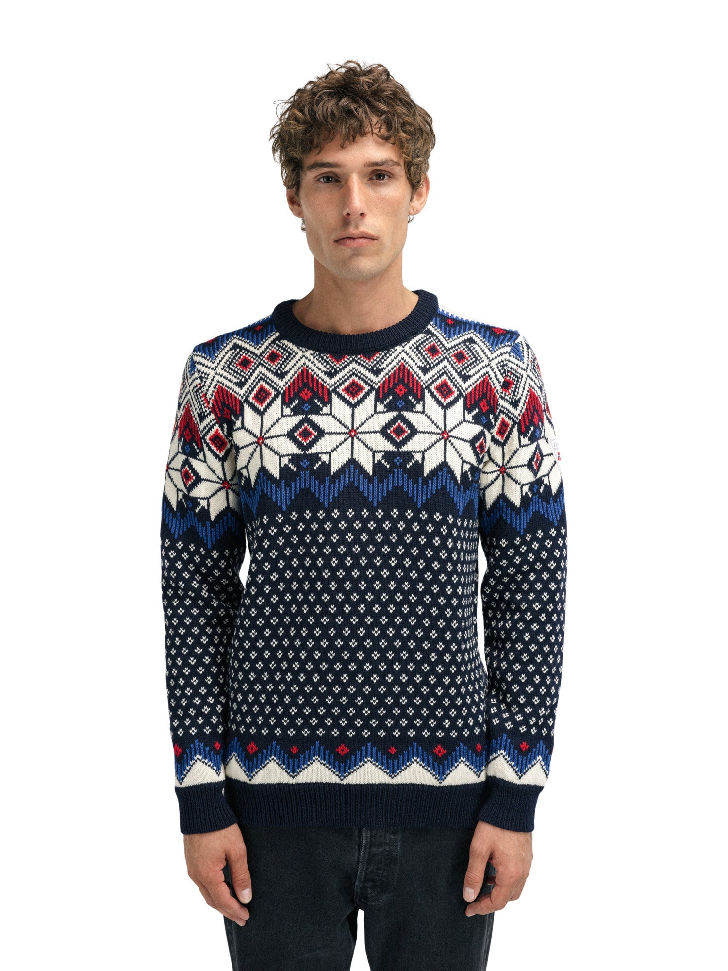 Dale Of Norway M VEGARD MASCULINE SWEATER Navy OffWhite Ultramarine Rasb L - PeakStyle