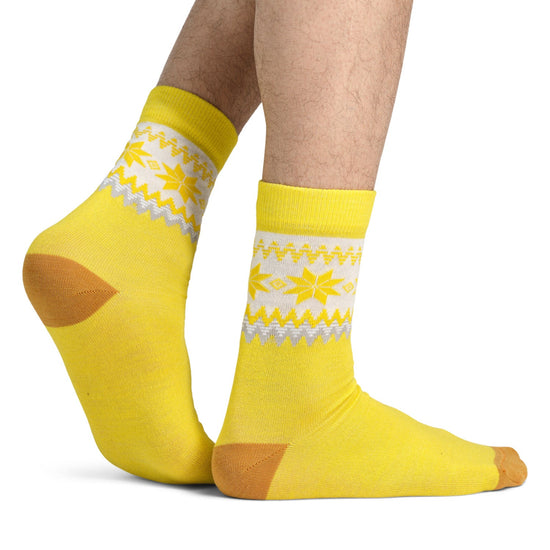 Dale Of Norway MYKING SOCKS Giallo senape Bianco sporco M - PeakStyle