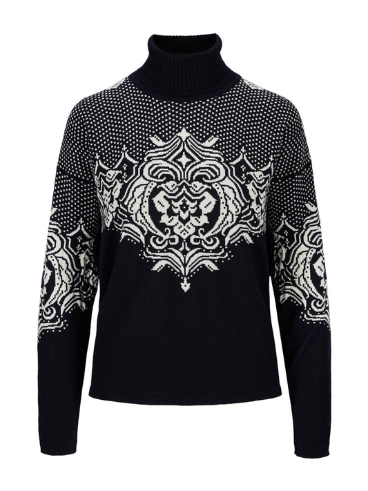 Dale Of Norway ROSENDAL FEM SWEATER Bleu marine Blanc cassé XL - PeakStyle
