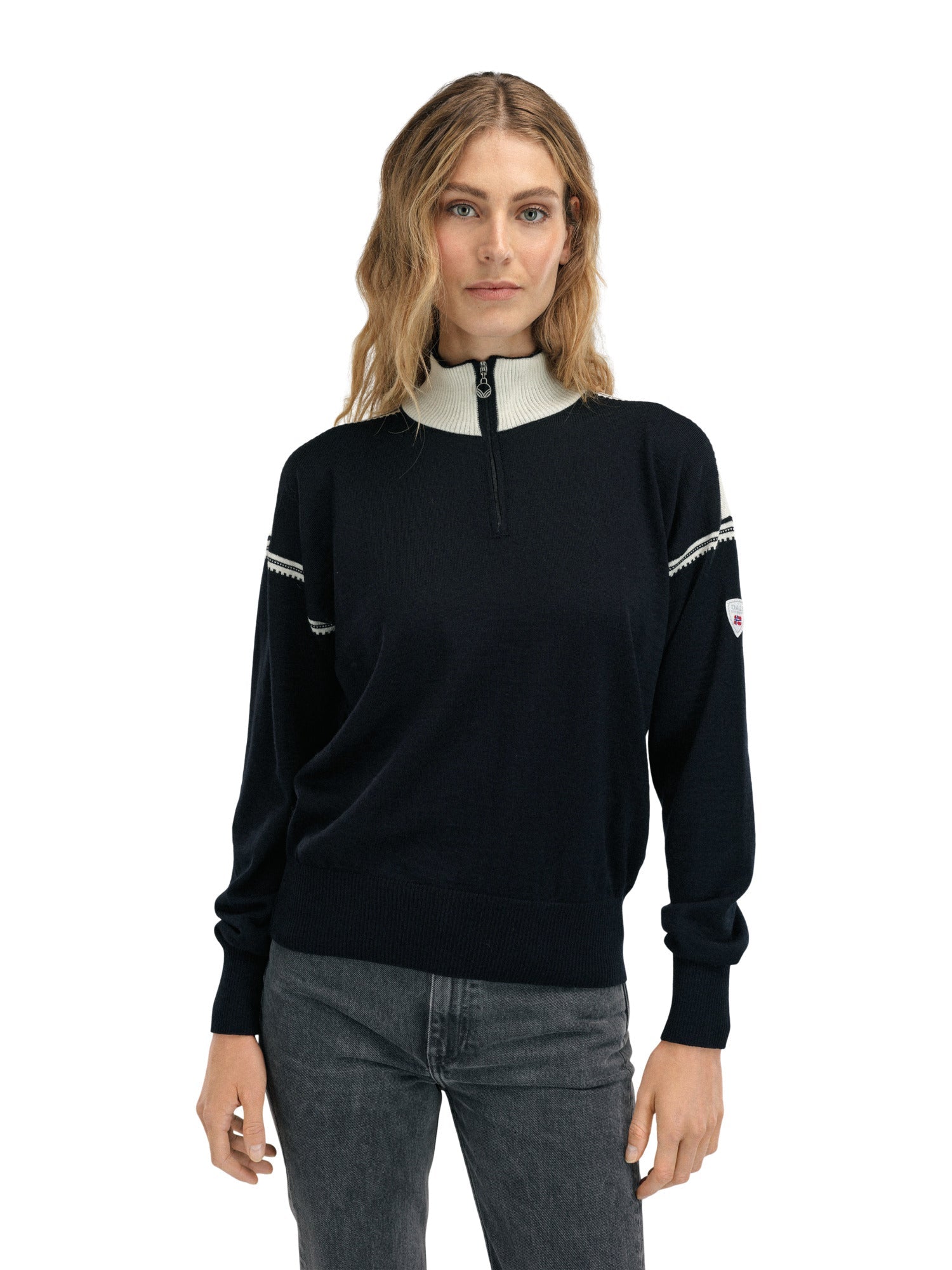 Dale Of Norway SANDVIK FEMININE SWEATER Black Off-white M - PeakStyle