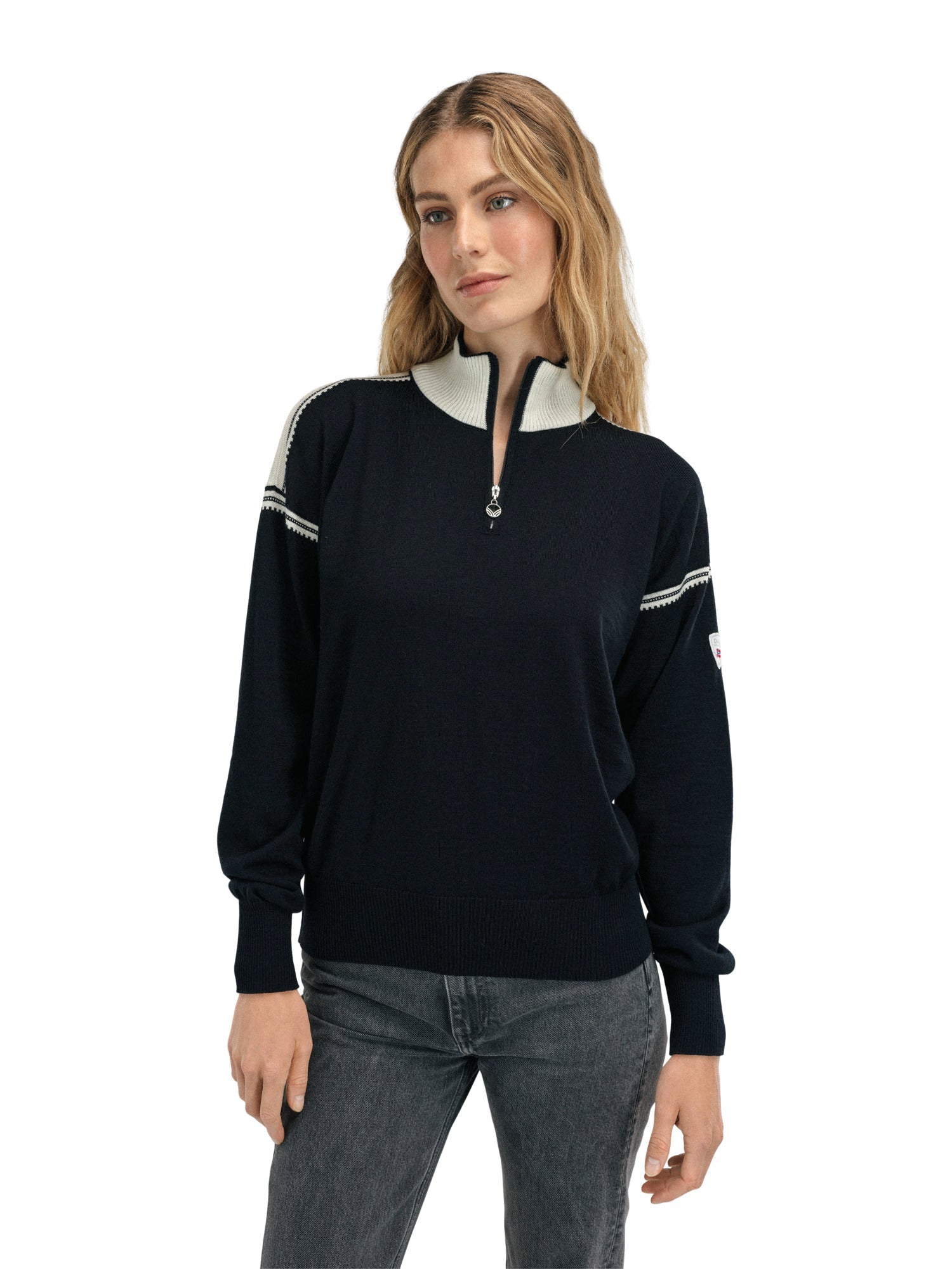 Dale Of Norway SANDVIK FEMININE SWEATER Black Off-white M - PeakStyle
