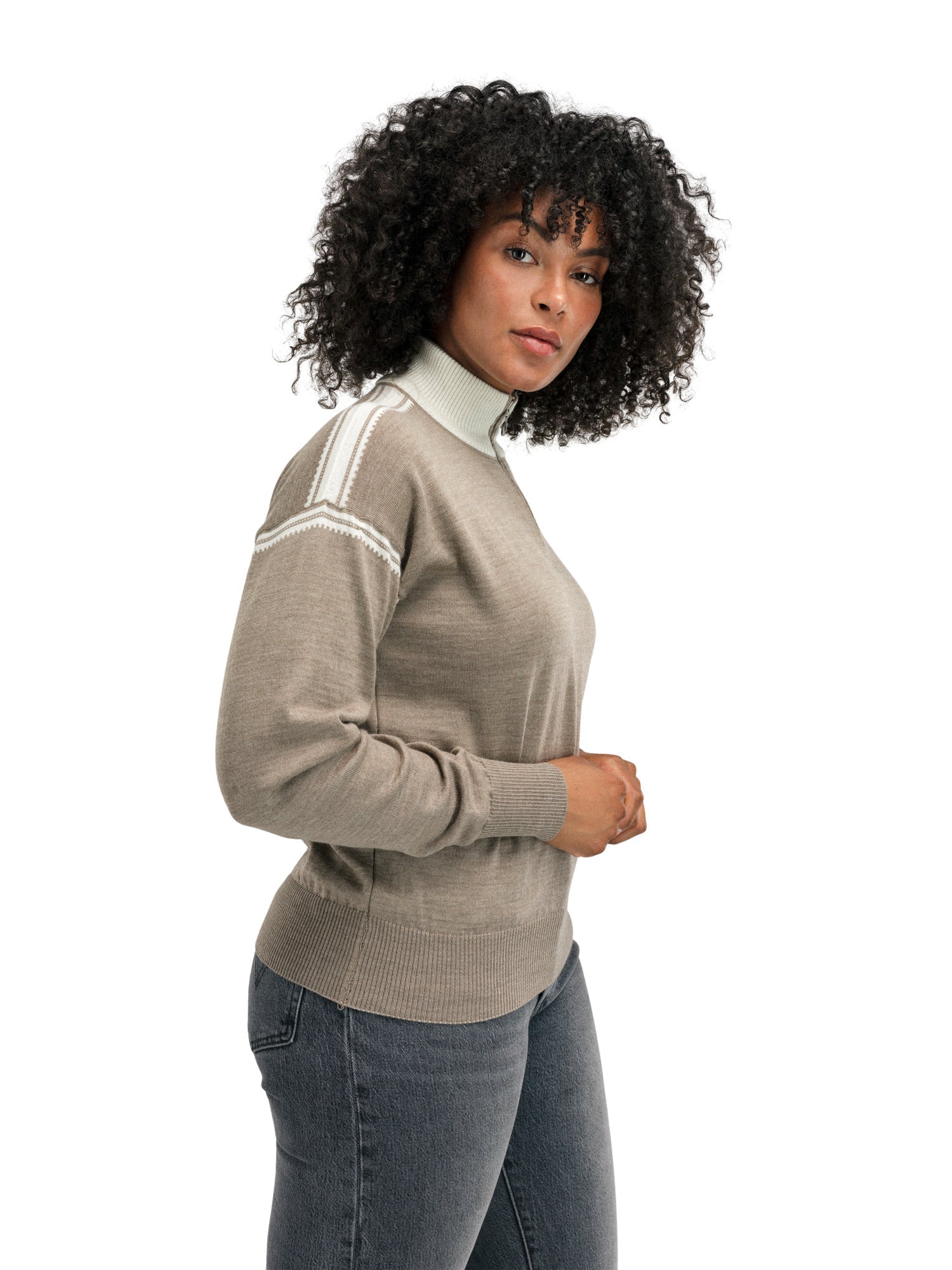 Dale Of Norway SANDVIK FEMININE SWEATER Mountainstone Off-White XL - PeakStyle