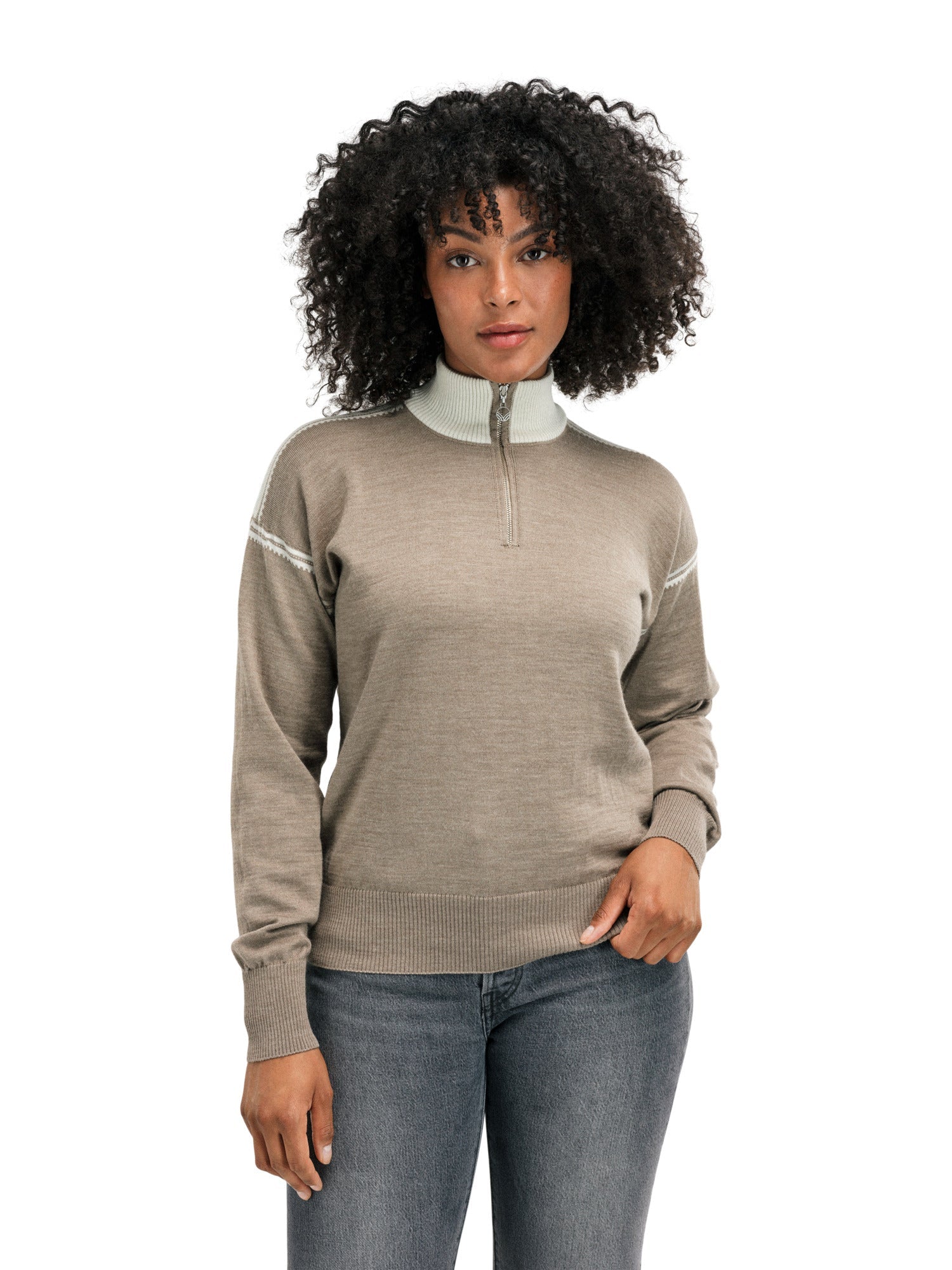 Dale Of Norway SANDVIK FEMININE SWEATER Mountainstone Off-White XL - PeakStyle