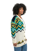 Dale Of Norway SKÅLA CARDIGAN Blanc cassé Marine Peacock XL - PeakStyle