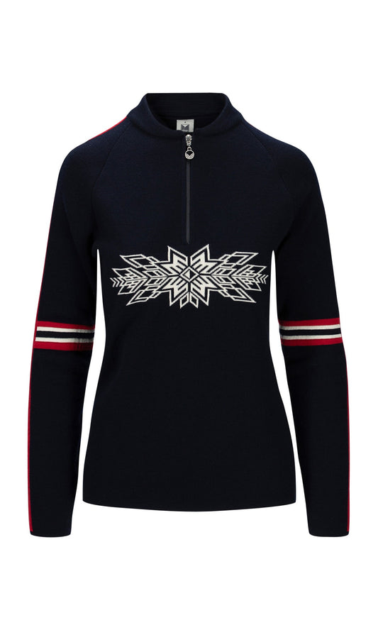 Dale Of Norway SPIRIT FEM SWEATER Bleu marine Blanc cassé Framboise M - PeakStyle