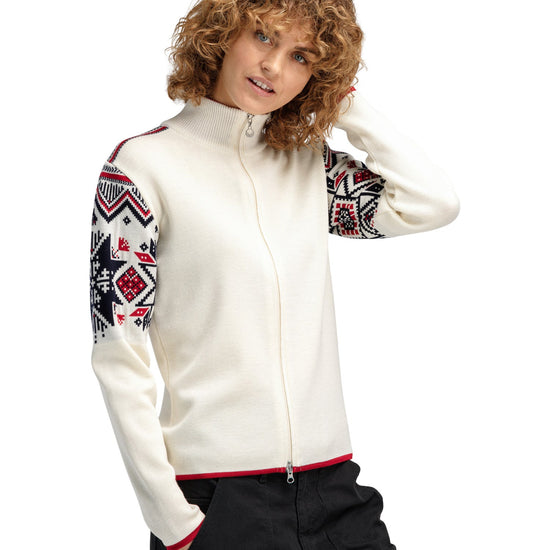 Dale Of Norway VARBERG FEM JACKET Offwhite Marine Raspberry S - PeakStyle