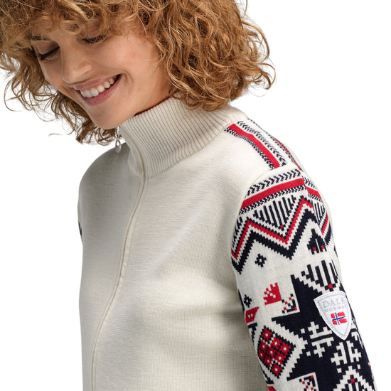 Dale Of Norway VARBERG FEM JACKET Offwhite Marine Raspberry S - PeakStyle
