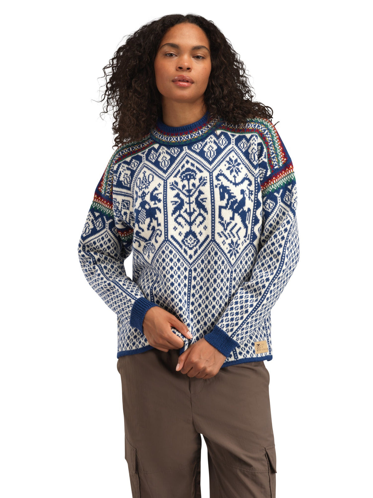 Dale Of Norway W 1994 FEM SWEATER Indigo Offwhite Mustard XL - PeakStyle