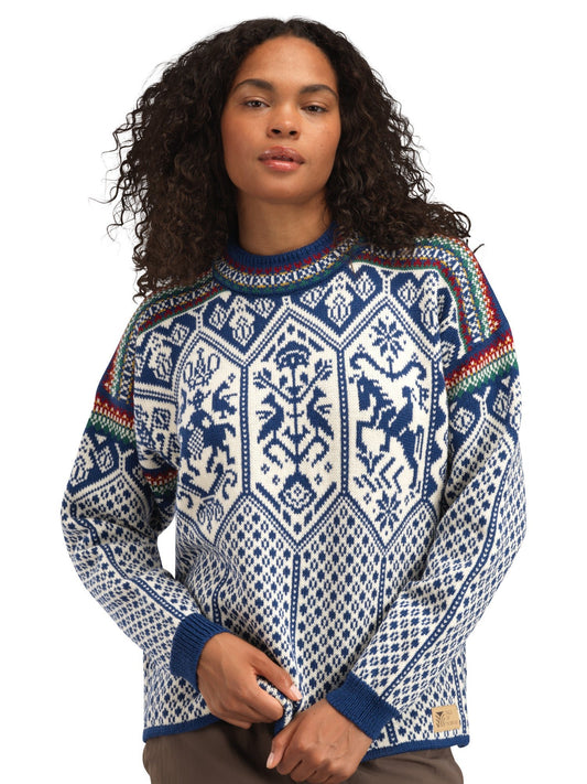 Dale Of Norway W 1994 FEM SWEATER Indigo Offwhite Mustard XL - PeakStyle