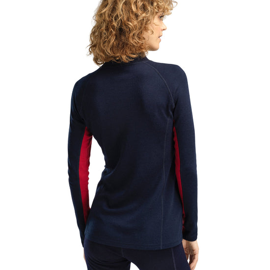 Dale Of Norway W AKSLA FEM BASELAYER HALF ZIP Navy Red OffWhite XL - PeakStyle