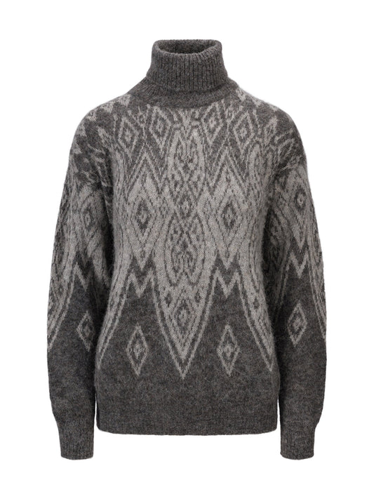Dale Of Norway W FALUN ALPA FEMININE SWEATER Darkcharcoal Lightcharcoal XL - PeakStyle