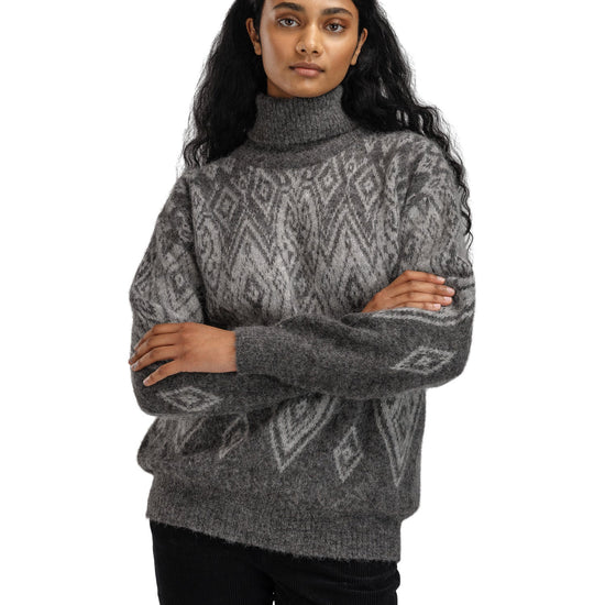 Dale Of Norway W FALUN ALPA FEMININE SWEATER Darkcharcoal Lightcharcoal XL - PeakStyle