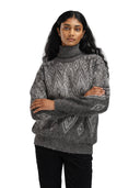 Dale Of Norway W FALUN ALPA FEMININE SWEATER Darkcharcoal Lightcharcoal XL - PeakStyle