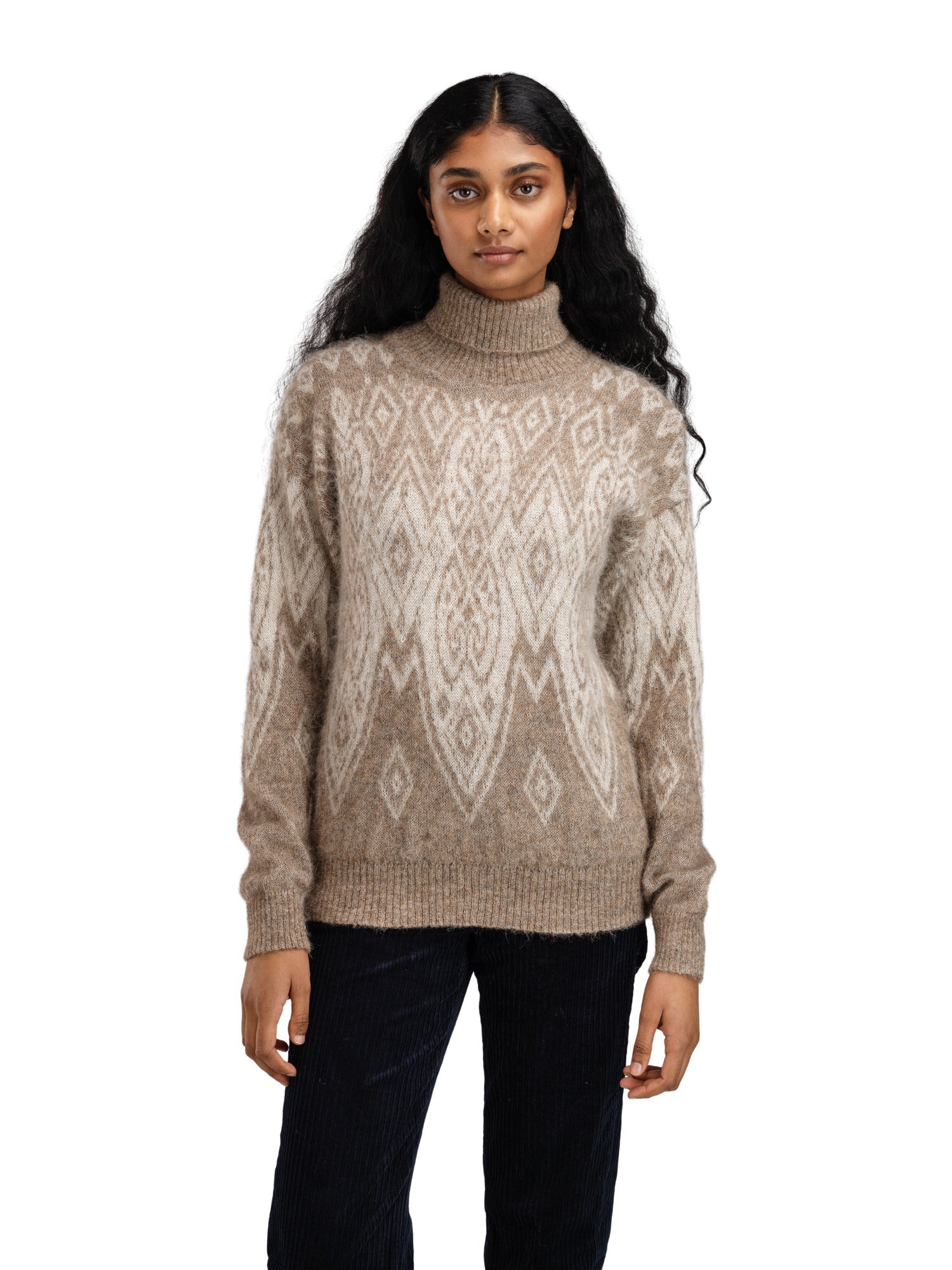 Dale Of Norway W FALUN ALPA FEMININE SWEATER Beige naturel Blanc cassé XL - PeakStyle