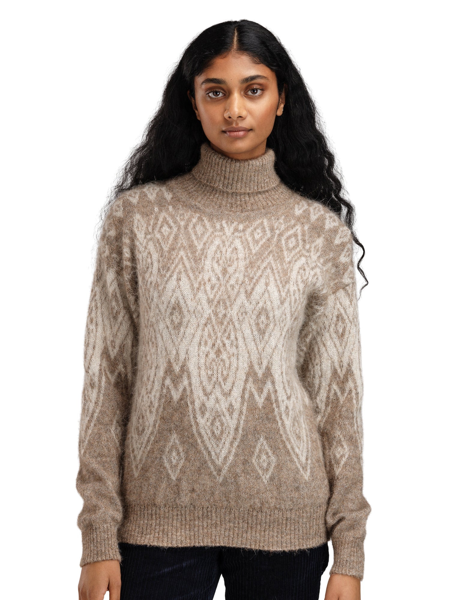 Dale Of Norway W FALUN ALPA FEMININE SWEATER Beige naturel Blanc cassé XL - PeakStyle