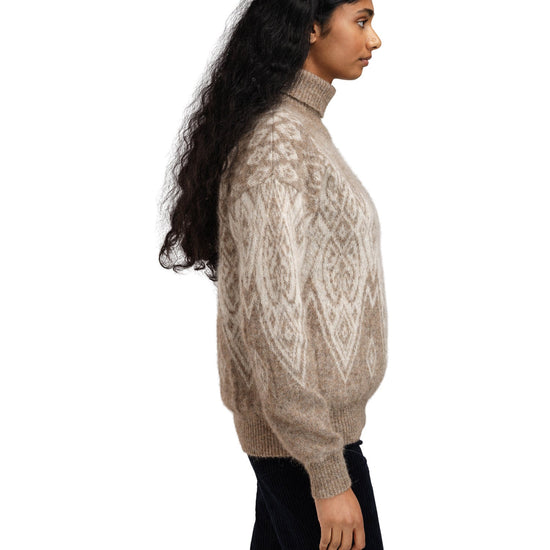 Dale Of Norway W FALUN ALPA FEMININE SWEATER Beige naturel Blanc cassé XL - PeakStyle