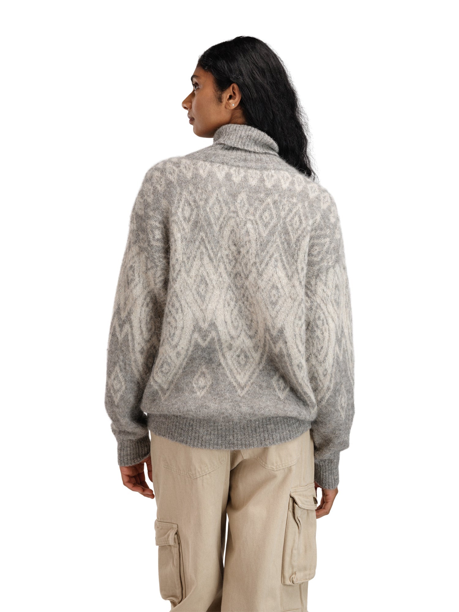 Dale Of Norway W FALUN ALPA FEMININE SWEATER Lightcharcoal  Offwhite XS - PeakStyle