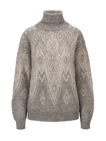 Dale Of Norway W FALUN ALPA FEMININE SWEATER Lightcharcoal  Offwhite XS - PeakStyle