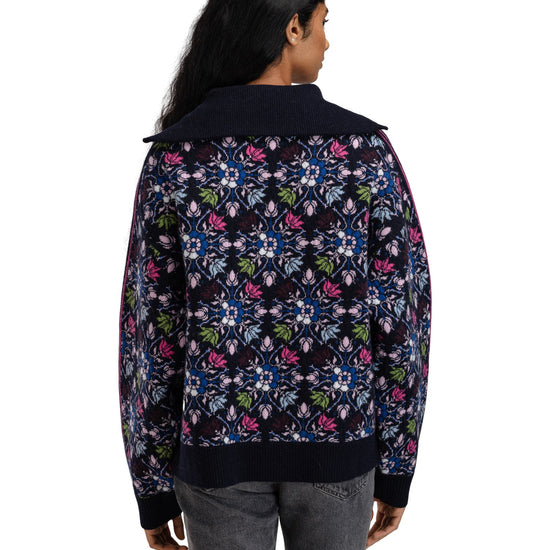 Dale Of Norway W FJÆRE FEMININE SWEATER Navy Ultra Marine Pink XL - PeakStyle