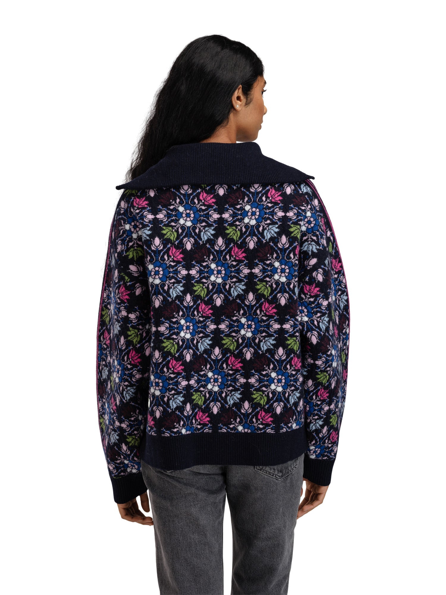 Dale Of Norway W FJÆRE FEMININE SWEATER Navy Ultra Marine Pink XL - PeakStyle