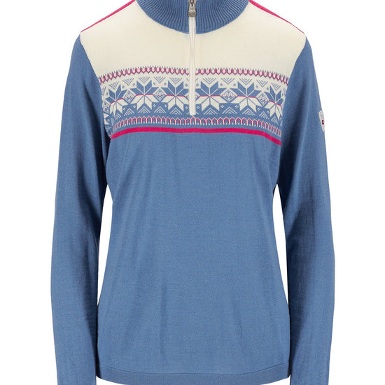 Dale Of Norway W LIBERG FEM SWEATER Blueshadow Allium Offwhite L - PeakStyle